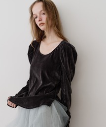 LA BELLE ETUDE | シアーベロアパフギャザーTOPS(Tシャツ/カットソー)