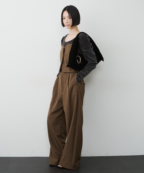 LA BELLE ETUDE(ラベルエチュード)の「シアーベロアパフギャザーTOPS(Tシャツ/カットソー・レディース・チャコールグレー/ブラック/ブラウン・FREE/1/0)」の22枚目の写真