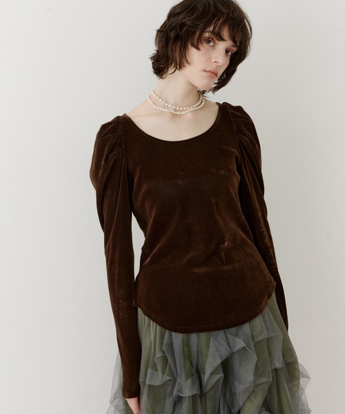 シアーベロアパフギャザーTOPS（Tシャツ/カットソー）｜LA BELLE ETUDE