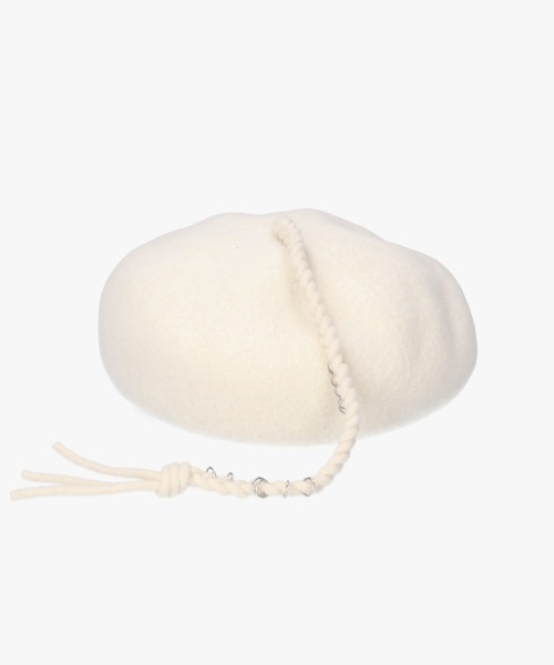 OVERRIDE（オーバーライド）の「OVERRIDE  BASQUE LONGMITUAMI BERET / オーバーライド（ハンチング/ベレー帽・レディース・ブラック/ブルー/ホワイト・58cm）」の5枚目の写真