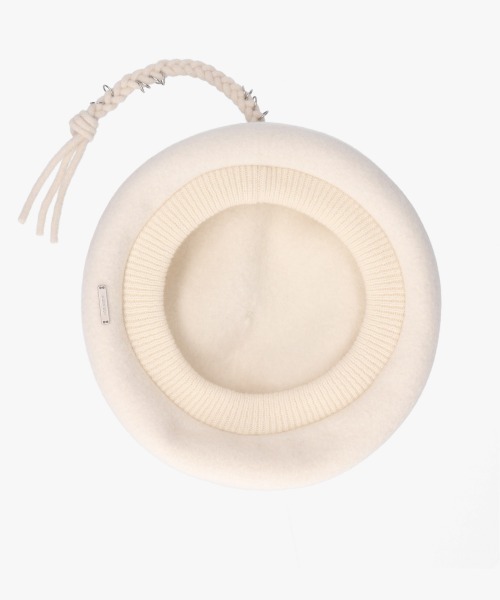 OVERRIDE（オーバーライド）の「OVERRIDE  BASQUE LONGMITUAMI BERET / オーバーライド（ハンチング/ベレー帽・レディース・ブラック/ブルー/ホワイト・58cm）」の6枚目の写真