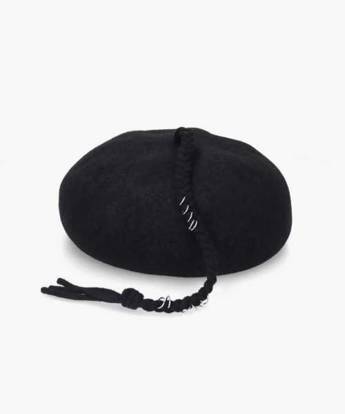 OVERRIDE（オーバーライド）の「OVERRIDE  BASQUE LONGMITUAMI BERET / オーバーライド（ハンチング/ベレー帽・レディース・ブラック/ブルー/ホワイト・58cm）」の9枚目の写真