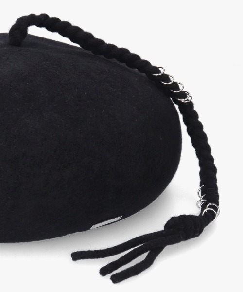 OVERRIDE（オーバーライド）の「OVERRIDE  BASQUE LONGMITUAMI BERET / オーバーライド（ハンチング/ベレー帽・レディース・ブラック/ブルー/ホワイト・58cm）」の10枚目の写真