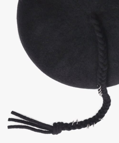 OVERRIDE（オーバーライド）の「OVERRIDE  BASQUE LONGMITUAMI BERET / オーバーライド（ハンチング/ベレー帽・レディース・ブラック/ブルー/ホワイト・58cm）」の12枚目の写真