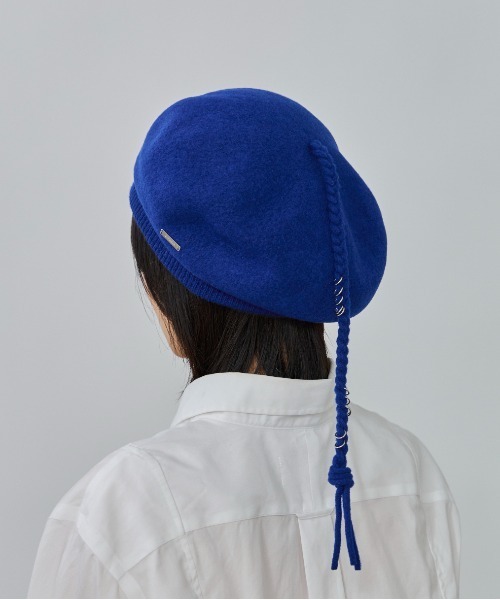 OVERRIDE（オーバーライド）の「OVERRIDE  BASQUE LONGMITUAMI BERET / オーバーライド（ハンチング/ベレー帽・レディース・ブラック/ブルー/ホワイト・58cm）」の17枚目の写真