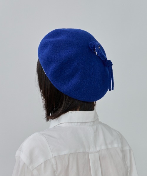OVERRIDE（オーバーライド）の「OVERRIDE  BASQUE LONGMITUAMI BERET / オーバーライド（ハンチング/ベレー帽・レディース・ブラック/ブルー/ホワイト・58cm）」の21枚目の写真