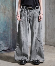 SERACE(�Z���X)�́ySERACE�zVintage design fringe zip wide flare denim pants / ���B���e�[�W�f�U�C���t�����W�W�b�v���C�h�t���A�f�j���p���c(�f�j���p���c)
