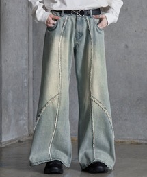 SERACE(ZX)́ySERACEzVintage design fringe zip wide flare denim pants / Be[WfUCtWWbvChtAfjpc(fjpc)
