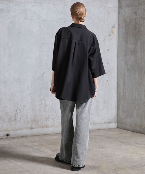 SERACE（セラス）の「【SERACE】Vintage design fringe zip wide flare denim pants / ヴィンテージデザインフリンジジップワイドフレアデニムパンツ（デニムパンツ・メンズ・ブラック/サックスブルー/ライトグレー/ホワイト・L/M/S）」の19枚目の写真