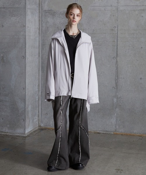 SERACE（セラス）の「【SERACE】Vintage design fringe zip wide flare denim pants / ヴィンテージデザインフリンジジップワイドフレアデニムパンツ（デニムパンツ・メンズ・ブラック/サックスブルー/ライトグレー・L/M/S）」の7枚目の写真