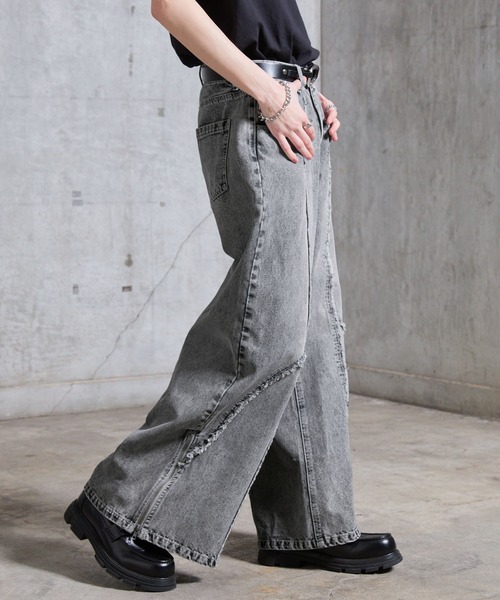 SERACE（セラス）の「【SERACE】Vintage design fringe zip wide flare