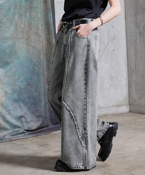 SERACE（セラス）の「【SERACE】Vintage design fringe zip wide flare