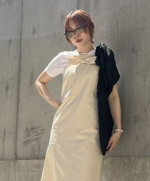 HONEY MI HONEY（ハニーミーハニー）の「organdie ribbon totebag（トートバッグ・レディース・ブラック/ピンク・FREE）」の6枚目の写真