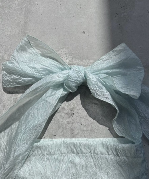 HONEY MI HONEY（ハニーミーハニー）の「organdie ribbon totebag（トートバッグ・レディース・ブラック/ピンク・FREE）」の11枚目の写真