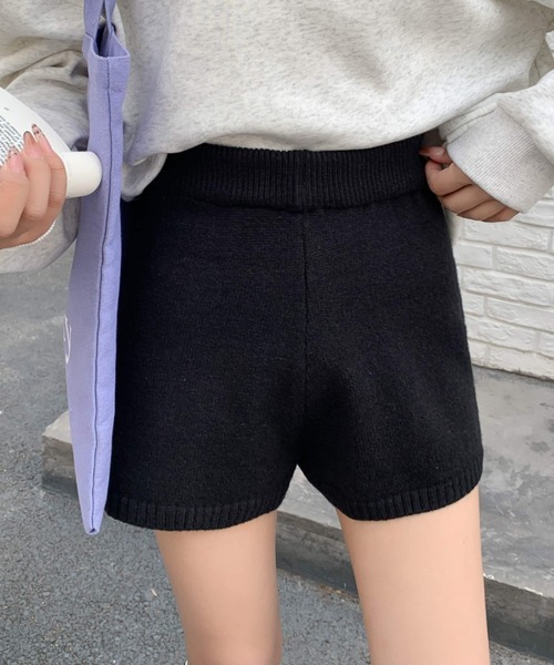 FUMIKA_UCHIDA ニットショートパンツ フミカウチダ ニットショートパンツ ブラウン ウール100% 日本製