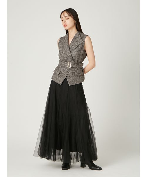 00サイズ】ジレチュールスカートセットアップ（ワンピース