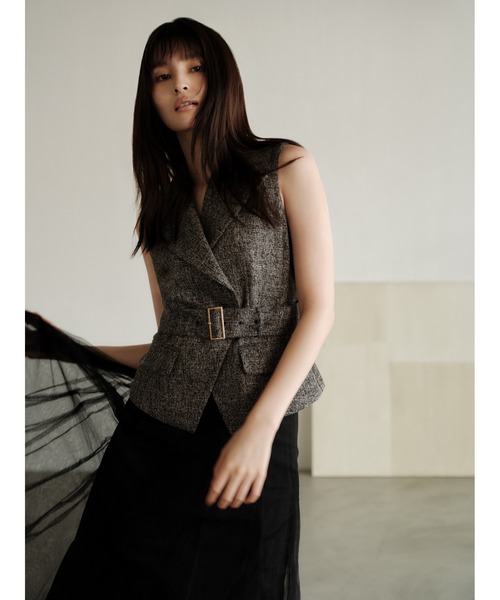 FRAY I.D ジレチュールスカートセットアップ BWN 0 00サイズ】ジレチュールスカートセットアップ(トップス＆ボトム