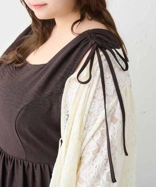 Louiosy(ルオシー)の「【大きいサイズ】アソートスクエアネックノースリーブワンピ(ワンピース・レディース・ダークブラウン/ブルー系その他/アイボリー・3L/X-LARGE/4L)」の8枚目の写真