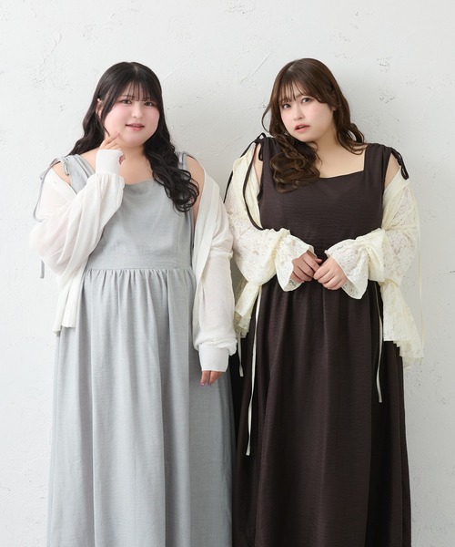 Louiosy(ルオシー)の「【大きいサイズ】アソートスクエアネックノースリーブワンピ(ワンピース・レディース・ダークブラウン/ブルー系その他/アイボリー・3L/X-LARGE/4L)」の7枚目の写真