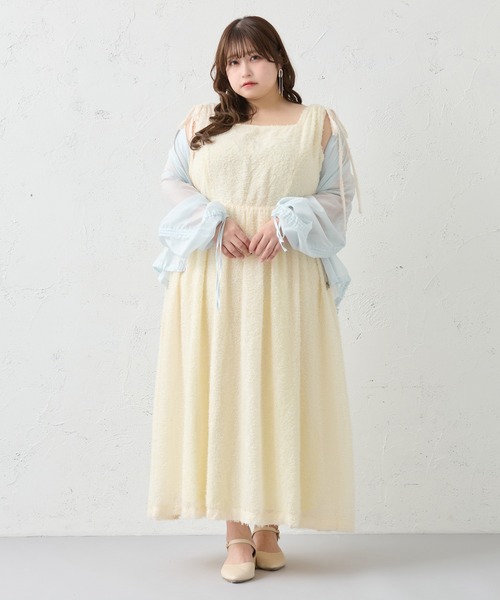 Louiosy(ルオシー)の「【大きいサイズ】アソートスクエアネックノースリーブワンピ(ワンピース・レディース・ダークブラウン/ブルー系その他/アイボリー・3L/X-LARGE/4L)」の12枚目の写真