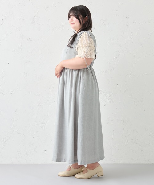 Louiosy(ルオシー)の「【大きいサイズ】アソートスクエアネックノースリーブワンピ(ワンピース・レディース・ダークブラウン/ブルー系その他/アイボリー・3L/X-LARGE/4L)」の18枚目の写真