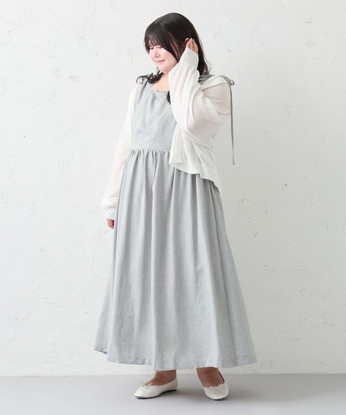 Louiosy(ルオシー)の「【大きいサイズ】アソートスクエアネックノースリーブワンピ(ワンピース・レディース・ダークブラウン/ブルー系その他/アイボリー・3L/X-LARGE/4L)」の22枚目の写真