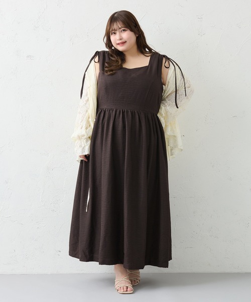 ZOZOTOWN完売品 Louiosy【大きいサイズ】リネンライクワンピース 大きいサイズ】リネンライクワンピース（ワンピース）｜Louiosy