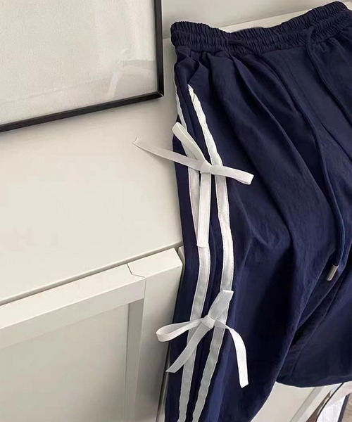 aimoha（アイモハ）の「【-aimoha-KIDS-】リボンライン ワイドパンツ（その他パンツ・キッズ・ネイビー・120/130/140/150/160/170）」の6枚目の写真