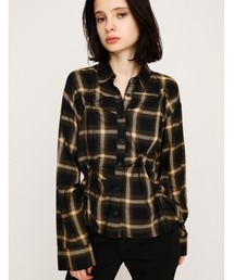 SLY | 【2025AW】CHECK KNOT DETAIL SH チェック タックド ディテール シャツ 秋服(シャツ/ブラウス)