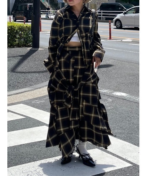 SLY（スライ）の「CHECK KNOT DETAIL SH チェック タックド
