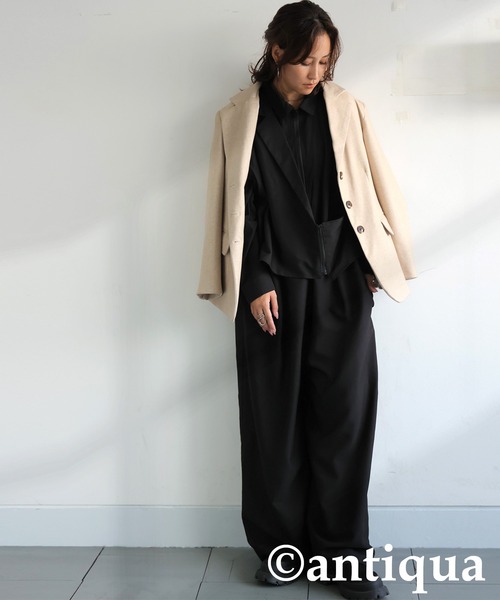 antiqua(アンティカ)の「アシメデザインオールインワン(つなぎ/オールインワン・レディース・ブラック・ONESIZE)」の9枚目の写真