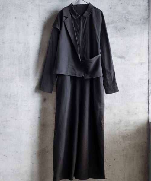 antiqua(アンティカ)の「アシメデザインオールインワン(つなぎ/オールインワン・レディース・ブラック・ONESIZE)」の10枚目の写真