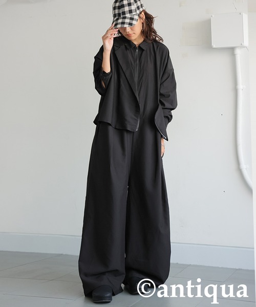 antiqua(アンティカ)の「アシメデザインオールインワン(つなぎ/オールインワン・レディース・ブラック・ONESIZE)」の8枚目の写真