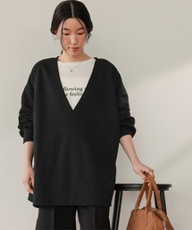 titivate | 深Vネックサイドスリットスウェットプルオーバー(スウェット)