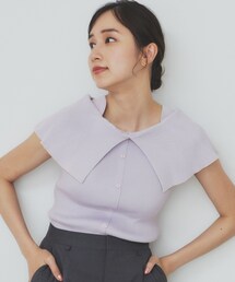 今季モデル❤️PING ❤️新品未使用❤️半袖ニット　Lサイズ キラキラシルバー MA*RS（アメーバーマーズ）の「【ありすちゃんコラボ】ﾊｰﾄﾎﾞﾀﾝ肩