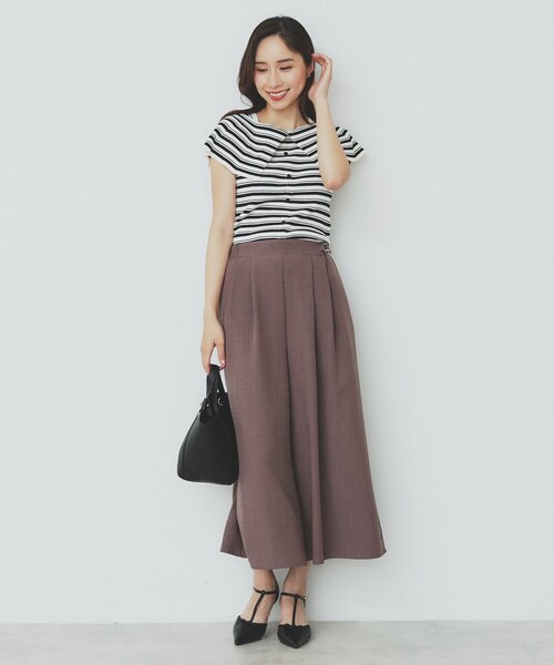 index(インデックス)の「前後2wayオフショルビッグカラーニット【洗濯機洗い可/抗ピル】(ニット/セーター・レディース・ネイビー系5/ホワイト系5/ベージュ系その他7/パープル系1・36/38/40)」の9枚目の写真