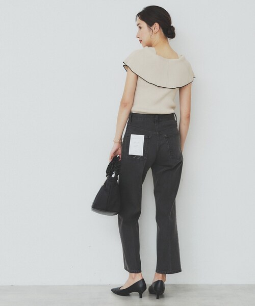 index(インデックス)の「前後2wayオフショルビッグカラーニット【洗濯機洗い可/抗ピル】(ニット/セーター・レディース・ネイビー系5/ホワイト系5/ベージュ系その他7/パープル系1・36/38/40)」の15枚目の写真