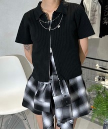 ネックレス付きリブニット