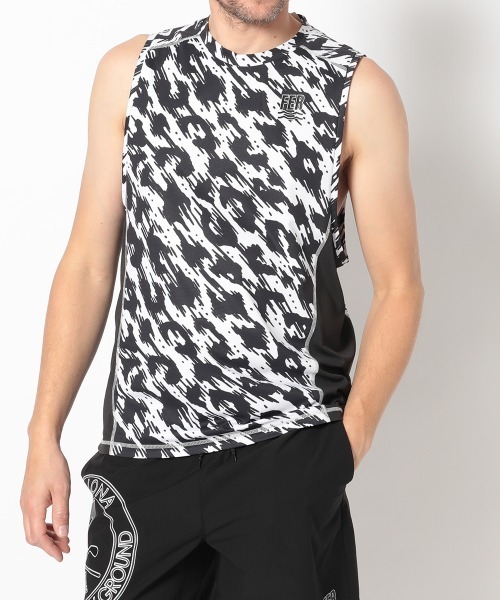 MARK & LONA(マークアンドロナ)の「Act Panther Tank Top | MEN(Tシャツ/カットソー・メンズ・ホワイト×ブラック/ライトグレー・46/48/50)」の1枚目の写真