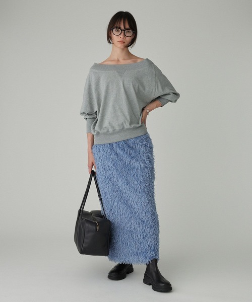 BABYLONE（バビロン）の「ボートネック裏毛プルオーバー（スウェット・レディース・ベージュ/オフホワイト/グレー・フリー）」の14枚目の写真