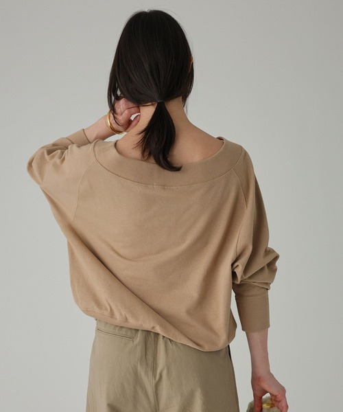 BABYLONE（バビロン）の「ボートネック裏毛プルオーバー（スウェット・レディース・ベージュ/オフホワイト/グレー・フリー）」の15枚目の写真