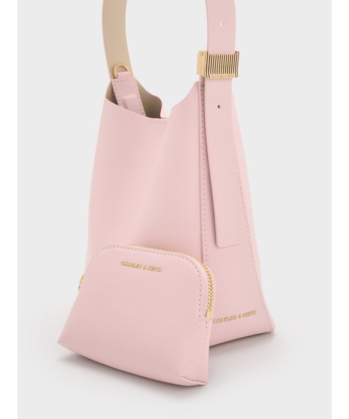 Beryl ベリル リサイクルレザーバケツバッグ - コットンキャンディー