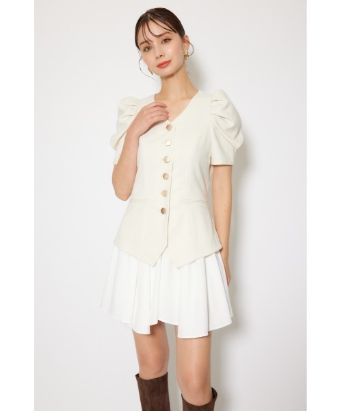 セール】スーツライクレディ―ミニワンピース 半袖 夏服 秋服