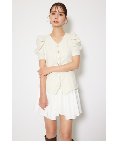 rienda(リエンダ)の「スーツライクレディ―ミニワンピース 半袖 夏服 秋服(ワンピース・レディース・グレー/ブラック/ホワイト・MEDIUM/SMALL)」の5枚目の写真