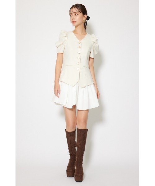 rienda(リエンダ)の「スーツライクレディ―ミニワンピース 半袖 夏服 秋服(ワンピース・レディース・グレー/ブラック/ホワイト・MEDIUM/SMALL)」の7枚目の写真