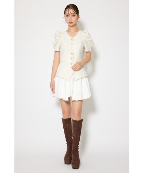 rienda(リエンダ)の「スーツライクレディ―ミニワンピース 半袖 夏服 秋服(ワンピース・レディース・グレー/ブラック/ホワイト・MEDIUM/SMALL)」の8枚目の写真