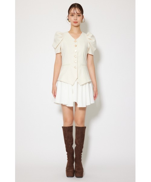 rienda(リエンダ)の「スーツライクレディ―ミニワンピース 半袖 夏服 秋服(ワンピース・レディース・グレー/ブラック/ホワイト・MEDIUM/SMALL)」の9枚目の写真