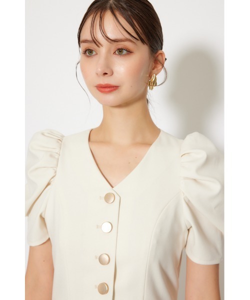 rienda(リエンダ)の「スーツライクレディ―ミニワンピース 半袖 夏服 秋服(ワンピース・レディース・グレー/ブラック/ホワイト・MEDIUM/SMALL)」の12枚目の写真