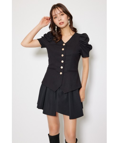 rienda(リエンダ)の「スーツライクレディ―ミニワンピース 半袖 夏服 秋服(ワンピース・レディース・グレー/ブラック/ホワイト・MEDIUM/SMALL)」の19枚目の写真
