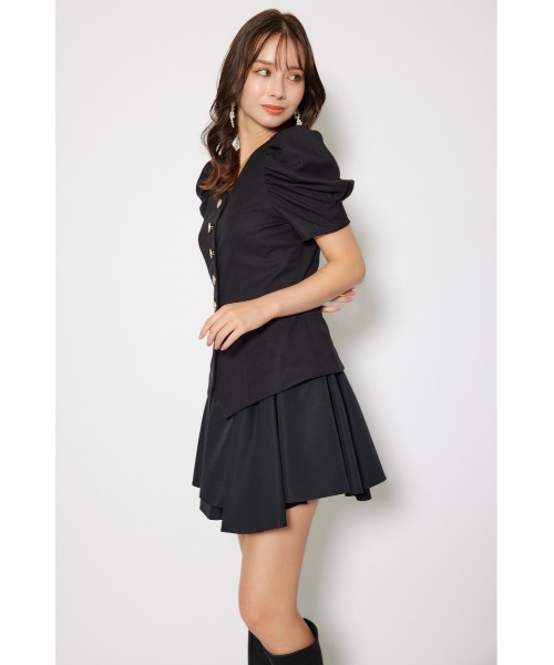 rienda(リエンダ)の「スーツライクレディ―ミニワンピース 半袖 夏服 秋服(ワンピース・レディース・グレー/ブラック/ホワイト・MEDIUM/SMALL)」の20枚目の写真